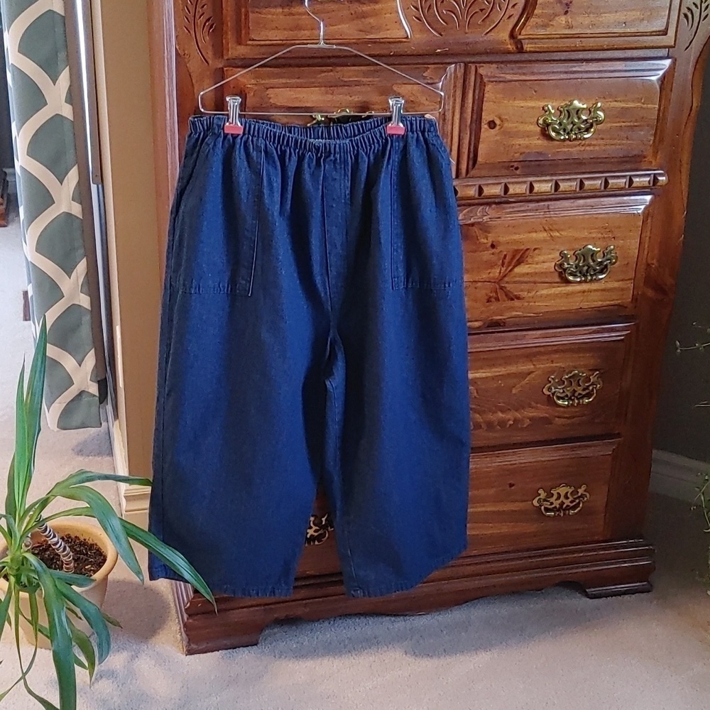 💚NWT HIGH RISE/HIGH WAIST  WIDE LEG CROP JEANS - Picture 2 of 8